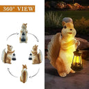 Solar Garden Squirrel Decor Statue Fairy Garden Accessories Outdoor Figurine LED Lights Art Housewarming Gift for Patio Yard Lawn Ornament Cute Animal Decoration by GreenHaven Gardens