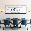 The Best Memories are Made Gathered Around The Table Sign Framed Wall Art, 32''×12'' Rustic Horizontal Plaque with Black Frame for Dinning Living Room, Farmhouse Long Home Family Wood Sign Wall Decor by CozyNest Decor