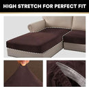 PrinceDeco Sectional Couch Covers 3 Pieces Velvet Sofa Covers L Shape Soft Couch Covers for Sectional Sofa Corner Sofa Cover Couch Cover for Dogs Washable (2 Seater + 1 Chaise,Brown) by CozyNest Decor