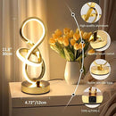 Modern Spiral Table Lamp, 7 Colors 10 Light Modes LED Nightstand Small Lamp with USB C+A Ports, Touch Dimmable Lamps for Living Room Bedroom Bedside, Unique & Cool Lamps,Gold by CozyNest Decor