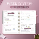 Planner 2025-2026 Weekly and Monthly, July 2025 - June 2026, Hardcover Spiral Bound with Tabs, Inner Pocket, A5 (6.3"x8.5") - Ideal for Teachers, Students & Professionals, Pink by TinyTreasures Baby Boutique