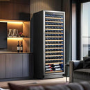 Tylza Upgraded 154 Bottles Wine Cooler Refrigerator, 24 Inch Tall Wine Fridge Built-in or Freestanding with Professional Compressor, Low Noise Fast Cooling and Intelligent Temperature Memory by CozyNest Decor