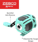 Zebco Rambler Fishing Reel and Rod Combo, Durable Fiberglass Rod with Built-in Carabiner, Patented No-Tangle Reel, Pre-Spooled with 8-Pound Zebco Fishing Line by TinyTreasures Baby Boutique