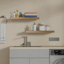 IAE Floating Wall Shelves 16 inch,Bathroom Shelves Wall Mounted,Invisible Shelves Floating Kitchen Shelves,Wooden Wall Shelves with Brackets for Living Room Wall Mounted,Easy Install,Set of 2,Natural by CozyNest Decor