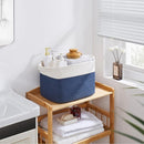 OIAHOMY Storage Baskets - Woven Cotton Rope Baskets for Shelves, Toy Towel Organizer Bins, Pack of 3, Blue & White by TinyTreasures Baby Boutique