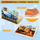 Wooden Vehicle Puzzles for Kids Age 3 4 5 Year Old, 4 Pack 24 Pcs Montessori Toddler Jigsaw Puzzles for Girl boy Activities Preschool Learning Educational Birthday Gift Travel Autistic Wooden Toys by TinyTreasures Baby Boutique