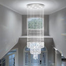D24''XH86'' Large Chandeliers Modern Pendant Chandelier Lighting Raindrop Crystal Chandelier Flush Mount Ceiling Light for Entryway Staircase Hotel Lobby by CozyNest Decor