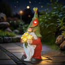COWOS Garden Gnome Statue Outdoor Decor, Solar Garden Gnome Figurine Light, Resin Statues Sculpture for Patio Yard Lawn Outdoor Decorations by CozyNest Decor