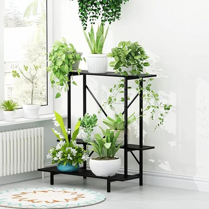 Zhongma 3 Tier Plant Stand Space-Saving Heavy Duty Plant Holder for Balcony, Home, Garden ,Metal Sturdy Plant Stand for Indoor and Outdoor, photo 2 of 6