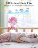 FRIZCOL 12000mAh Portable Stroller Fan, Use As Power Bank, 65H Battery Operated Fan Flexible Tripod Clip On Fans, Detachable Personal Handheld Baby Fans for Stroller, Car seat, Desk, Treadmill（Pink） by TinyTreasures Baby Boutique