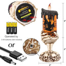 Eldnacele Halloween Snow Globe Candles Lighted Lamp USB Powered Battery Operated Spooky Spinning Water Glittering Tornado Flameless Candles Skeleton Hand Holder Halloween Centerpiece Decor(Castle) by CozyNest Decor