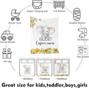Custom Nursery Crib Bedding Set: 4 Piece Yellow Floral Elephant Design Baby Crib Sets for Girls with Personalized Name - Toddler Double Layer Blanket Set, Comfortable Crib Bed Sheets for Baby Toddlers by TinyTreasures Baby Boutique