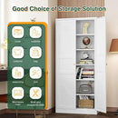 Letaya White Storage Cabinet with Adjustable Shelves-Metal Home Kitchen Pantry Cabinets with Doors,Organization Locker for Cupboard/Bedroom/Dining/Living/Bathroom/Office/Garage Room by CozyNest Decor