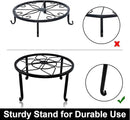 yosager 4 Pack Metal Plant Stands for Flower Pot, Heavy Duty Black Iron Potted Stand Holder, Indoor Outdoor Rustproof Metal Planter Container Round Supports Display Rack for Home & Garden Decor by GreenHaven Gardens