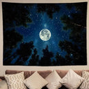 keowhsf Forest Galaxy Tapestry for Bedroom Ceiling - Starry Night Sky with Moon and Trees, Blue Aesthetic Wall Hanging, Milky Way Landscape Backdrop for Living Room and Dorm Decor by CozyNest Decor