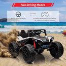 2 Seaters 24V Ride on UTV with Remote Control,10AH Battery, 400W Powerful Motors with 17" EVA Wheels, 20.5“ Seat Width Electric Ride Toy with Metal Suspension,LED Lights,Music,Horn (White) by TinyTreasures Baby Boutique
