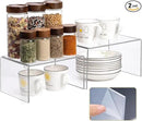 Acrylic Clear Kitchen Rack for Dishes, Spices Jars and Mugs, Kitchen Counter Cabinet Organizer, Clear Spice Rack Shelves, 5mm Thick, 2 Pack by CozyNest Decor