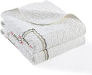 MarCielo 3-Piece 100% Cotton Oversized Bedspread Lightweight Quilt Coverlet Embroidery Farmhouse Bedding Set (Sakura White, Oversized King (118"x106")) by CozyNest Decor