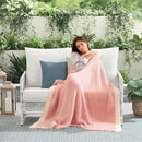 Snuggle Sac Pink Throw Blankets for Couch, Reversible Super Soft Warm Microfiber Blankets Cozy Knit Fuzzy Plush Lightweight Fluffy Throws for Sofa, Bed, Living Room, Heather Pink, 50 x 60 inches by TinyTreasures Baby Boutique