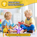 8pc Robot Giraffe Sensory Travel Toys for Toddlers Boy Ages 3 4 5 6 7 8, Airplane Activities Suction Autism Pop Tube Fidget Autistic Stocking Easter Basket Stuffer Valentine Gift for Kids by TinyTreasures Baby Boutique