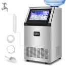 Ice Maker Commercial Ice Machine 200 lbs /24H, 33 lbs Large Storage Capacity Bin, Under Counter or Freestanding Ice Cube Makers Stainless Steel for Restaurant Bar Cafe by CozyNest Decor