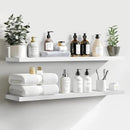 LaVie Home Floating Shelves, 36 Inch Wall Shelf Set of 2, Hanging Shelf with Invisible Brackets, Wall Decor for Bathroom, Bedroom, Living Room, Kitchen Storage, Modern White by CozyNest Decor
