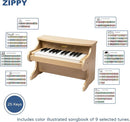 ZIPPY Kids Piano Keyboard, 25 Keys Digital Piano for Kids, Mini Music Educational Instrument Toy, Wood Toy for Toddlers Girls Boys (Oak) by TinyTreasures Baby Boutique