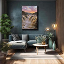 The surging waterfall scenery in the canyon is suitable for posting in the living room bedroom and office landscape posters by CozyNest Decor