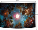 Delur Forest Tapestry Galaxy Moon Stars Night Space Starry Sky Wall Hanging Tapestry Aesthetic Tree Nature Landscape Psychedelic Headboard for Bedroom Living Room Home Decor (70.8" x 92.5") by CozyNest Decor