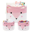 Large Baby Basket Toy Storage 3 Pack, (20"x13.8") Woven Baby Laundry Basket, Stuffed Animal Storage. by TinyTreasures Baby Boutique