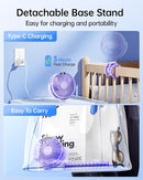 SWEETFULL Portable Stroller Fan with Display 4000mAh Battery Powered Mini Clip On Fan, 4-Speed Rechargeable Small Personal Cooling for Baby Car Seat Crib Travel - Purple by TinyTreasures Baby Boutique