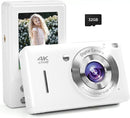 Digital Camera, 44MP FHD 1080P Camera for Kid with 16X Zoom Anti Shake, Compact Small Camera with 32GB SD Card, Digital Camera for Teens for Teens Girls Kids Adults(White) by TinyTreasures Baby Boutique