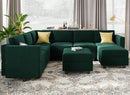 Belffin Modular Loveseat Sofa Couch with Storage Seats Velvet 2 Seater Love Seats for Small Spaces Green by CozyNest Decor