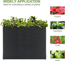 LEWIS&WAYNE Large Rectangular Block Planter Box Handmade Wicker Tall Planters for Outdoor Plants with Removable Liners Modern Planter for Indoor Outdoor Patio Deck - Black, 38''x11''x30'' by GreenHaven Gardens