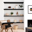 LaVie Home Floating Shelves, 47 Inch Wall Shelf Set of 2, Hanging Shelf with Invisible Brackets, Wall Decor for Bathroom, Bedroom, Living Room, Kitchen Storage,Classic Black by CozyNest Decor