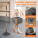 Upgraded Spin Mop and Bucket Self-Standing Mop Bucket Separate Dirty and Clean Water System Self Wringing 360° Rotating Clean Mop and Bucket Set (Drak Gray, 14Pads Mop and Bucket Set) by CozyNest Decor