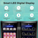 30'' Wine and Beverage Refrigerator, Upgrade Dual Zone Wine Cooler, 30 Inch Wine beverage Fridge Built in or Freestanding Under Counter Large Capacity Glass Door Advanced Cooling System,Black by CozyNest Decor