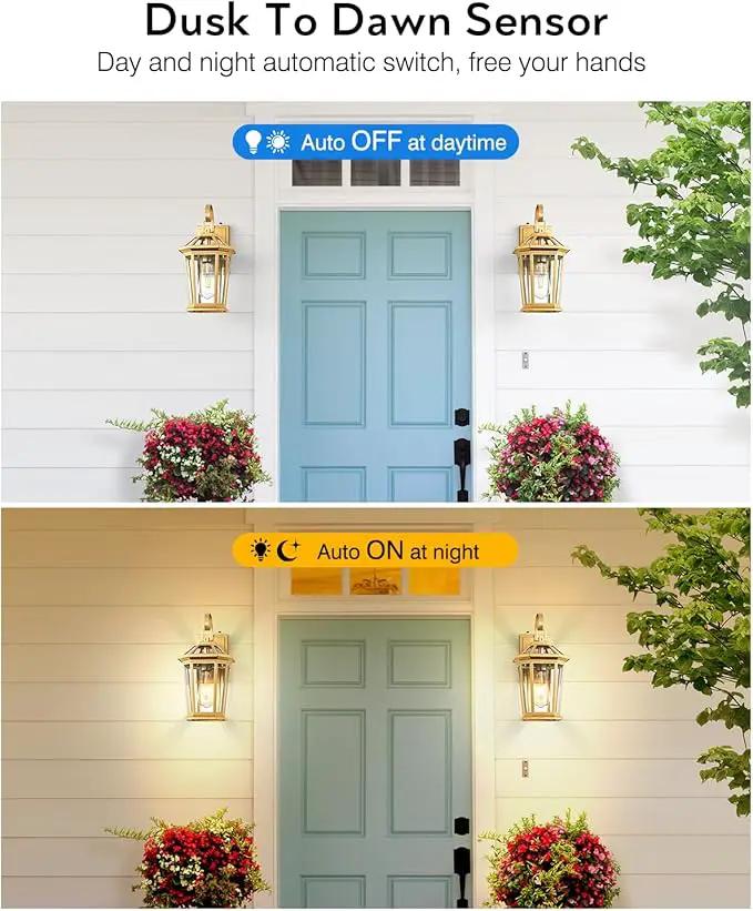 VIANIS Outdoor Porch Lights Wall Mount, Dusk to Dawn Exterior Light Fixture for House, 100% Anti-Rust Aluminum Waterproof Porch Light Outside Wall Lights, Gold Wall Sconce Lanterns for Garage, photo 2 of 9