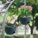 12 Inch Hanging Baskets 2 PC with Chains, Self-Watering Hanging Planters for Indoor Outdoor Plants, Plastic Hanging Flower Pots, Black with Green Speckles by CozyNest Decor