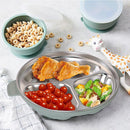 Stainless Steel Toddler Plates with Suction | Non-Slip Divided Baby Plates BPA Free & Non Toxic | Detachable Silicone Base| Dishwasher Safe | Unbreakable Kids Dinnerware 3-Pack by TinyTreasures Baby Boutique