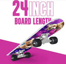 24 inch Rude Boyz Mini Cruiser Skateboard - Aluminium Trucks - Kids Skateboard Ages 5-8 Beginner - Skateboards for Kids by TinyTreasures Baby Boutique