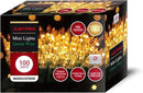 100LIGHTS Yellow Extra-Bright with End Connectors Christmas Decorative Lights 5.98m UL Certified Mini String Light Set Waterproof for Home Garden Holiday Christmas Tree Party Patio Wedding by CozyNest Decor