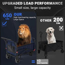 LEVELEVE Heavy Duty Folding Wagon - 2-in-1 Collapsible Cart, 650lb Capacity, All-Terrain Wheels w/Brakes & Side Pockets (Blue) by GreenHaven Gardens