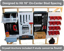 Wall Control Pegboard Organizer 4 ft. Metal Pegboard Standard Tool Storage Kit with Black Toolboard and Black Accessories by GreenHaven Gardens