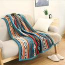 UKELER Boho Sherpa Throw 60'' x 50''- Bohemian Soft Plush Flannel Throw Blankets for Bed/Couch/Sofa/Office/Camping by CozyNest Decor