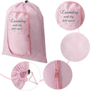 2 Pcs Travel Laundry Bag Washable Dirty Clothes Bag with Drawstring and Zipper for Suitcase, 22 x 18 Inch (Pink, Gray,Bubble) by TinyTreasures Baby Boutique