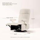 Nursery Swivel Glider Recliner Chair with Adjustable Armrests & Headrest, Rocking Chair Nursery with Removable Cover for Breastfeeding, FSC & Oeko-TEX Certified, Beige by TinyTreasures Baby Boutique