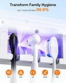 Bitvae Toothbrush Holder, Cleaning and Fast Drying, 5 Toothbrush Slots or Shaver Slot Accessories for Family, LED Smart Screen, Wall Mounted Holders for Bathrooms by CozyNest Decor