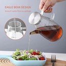 Large Glass Oil Dispenser Bottle for Kitchen Cooking Recipiente Para Aceite De Cocina Olive Oil Vinegar Dispenser Cruet Stainless Steel Lid No Drip Liquid Container (Clear, 34oz /1000ml) by CozyNest Decor