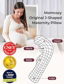 Momcozy J-Shaped Pregnancy Pillow for Sleeping with Cooling Cover – Maternity Body Pillow for Pregnant Women, Side Sleeper Support for Belly, Hip & Leg, Deep Grey by TinyTreasures Baby Boutique